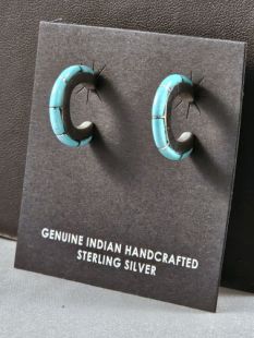 Native American Zuni Made Earrings with Turquoise