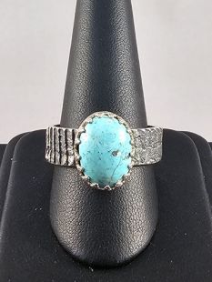 Native American Hopi Made Ring with Turquoise