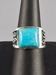 Native American Hopi Made Ring with Turquoise