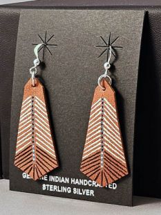 Native American Cherokee Made Prayer Feather Earrings