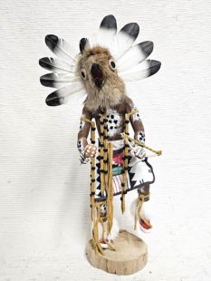 Native American Made Brown Owl Warrior Kachina  Doll