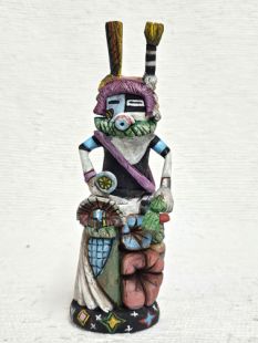 Native American Hopi Carved Half Harvester Half Clown Katsina Doll