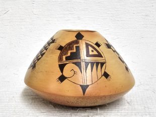 Native American Hopi Handbuilt and Handpainted Pot with Turtles