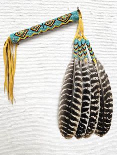 Native American Made Kiowa Style Peyote Prayer Fan