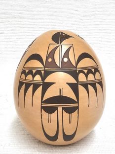 Native American Hopi Handbuilt and Handpainted Traditional Pot with Eagle