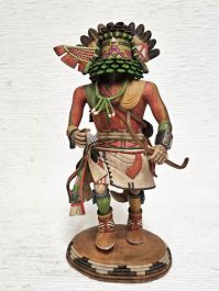 Hopi Konin Supi Kachina / Katsina Doll with shield and feathers