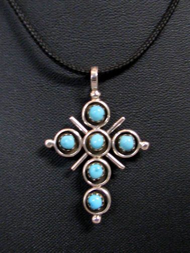Native American Large Cross Pendant Necklace 28