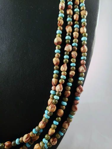 Stunning 60 inch Hematite Navajo Ghost/Cedar Beads Necklace