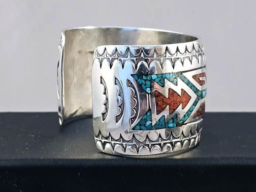 Vintage native navajo sterling popular silver cuff bracelet