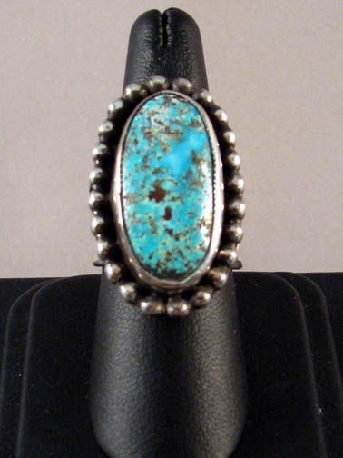 Native American Navajo Made Ring with Turquoise