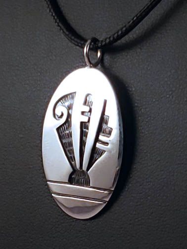 Native American Hopi Made Prayer Feather Pendant at Kachina House